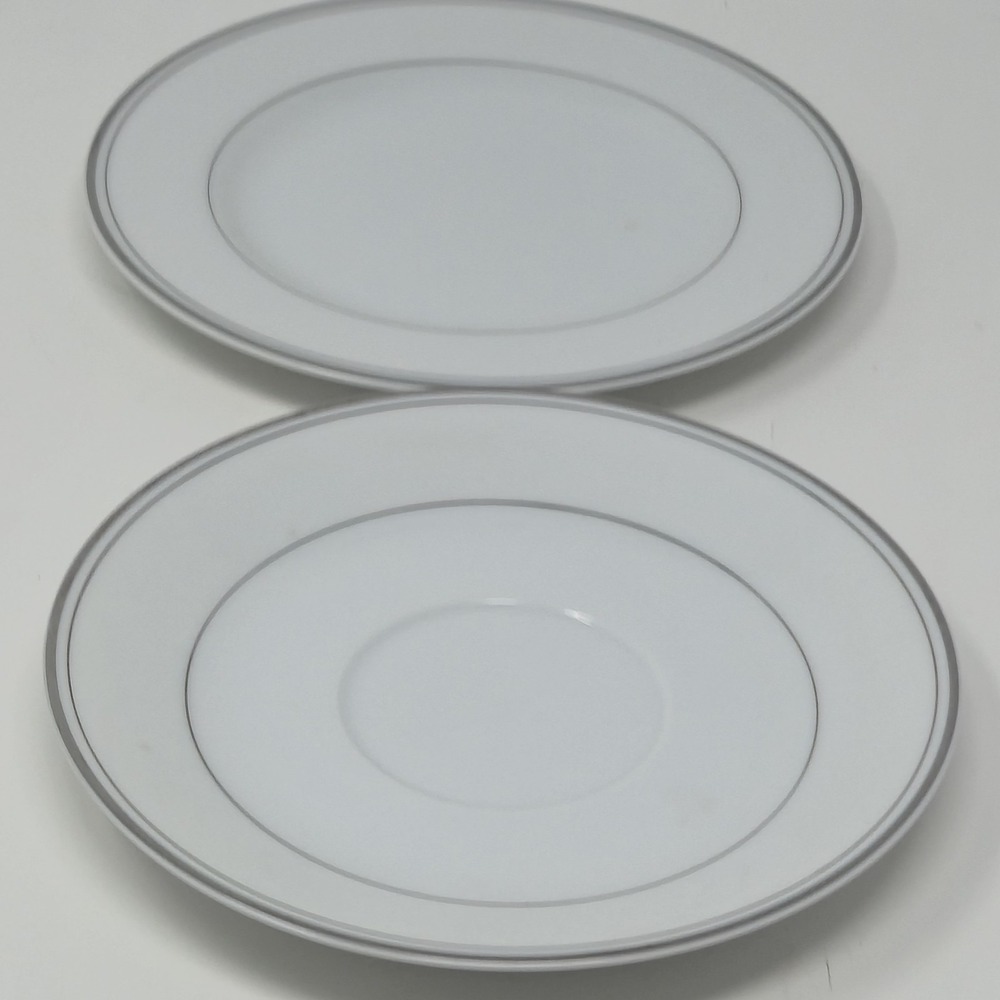 Vintage Imperial China Sincerity 318 Plates Set of 2 Made In Japan Silver Trim